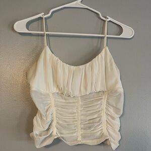 Princess Polly white mesh corset tank top